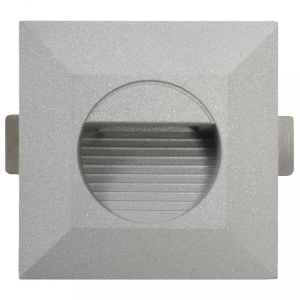 6 darab négyzet alakú ezüst kültéri LED falilámpa 2 W