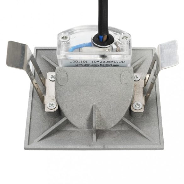 6 darab négyzet alakú ezüst kültéri LED falilámpa 2 W