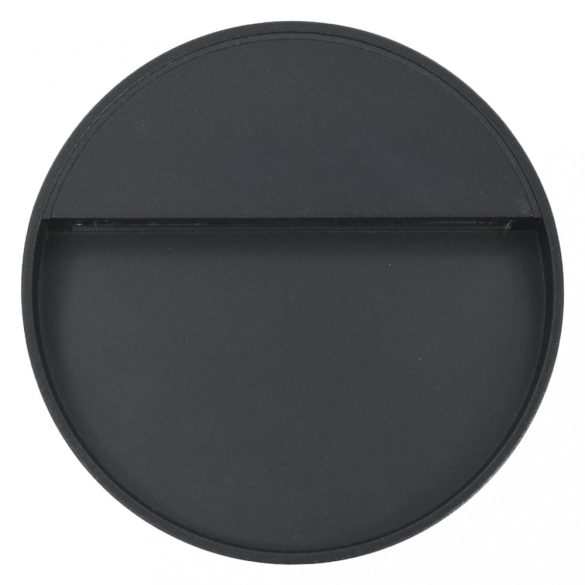 2 db fekete kerek kültéri LED falilámpa 3 W