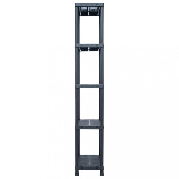 fekete műanyag tároló polc 125 kg 60 x 30 x 180 cm