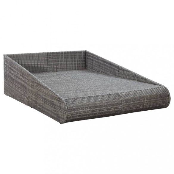 szürke polyrattan kerti ágy 110x200 cm