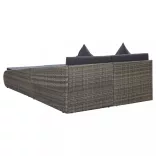 szürke polyrattan kerti ágy 110x200 cm