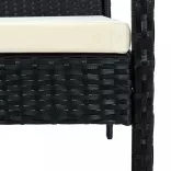 fekete polyrattan kerti szék párnával