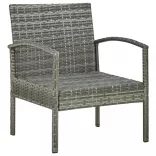 szürke polyrattan kerti szék párnával