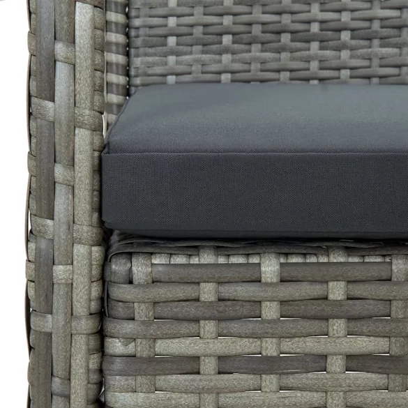 szürke polyrattan kerti szék párnával