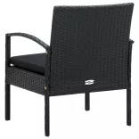 fekete polyrattan kerti szék párnával