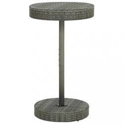 szürke polyrattan kerti asztal 60,5 x 106 cm