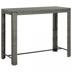 szürke polyrattan kerti bárasztal 140,5 x 60,5 x 110,5 cm