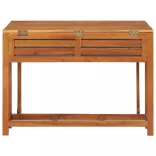 tömör akácfa kerti asztal növénytartóval és 2 bisztrószékkel