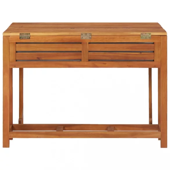 tömör akácfa kerti asztal növénytartóval és 2 bisztrószékkel