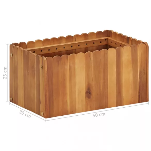 tömör akácfa kerti magaságyás 50 x 30 x 25 cm