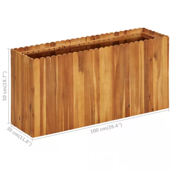tömör akácfa kerti magaságyás 100 x 30 x 50 cm
