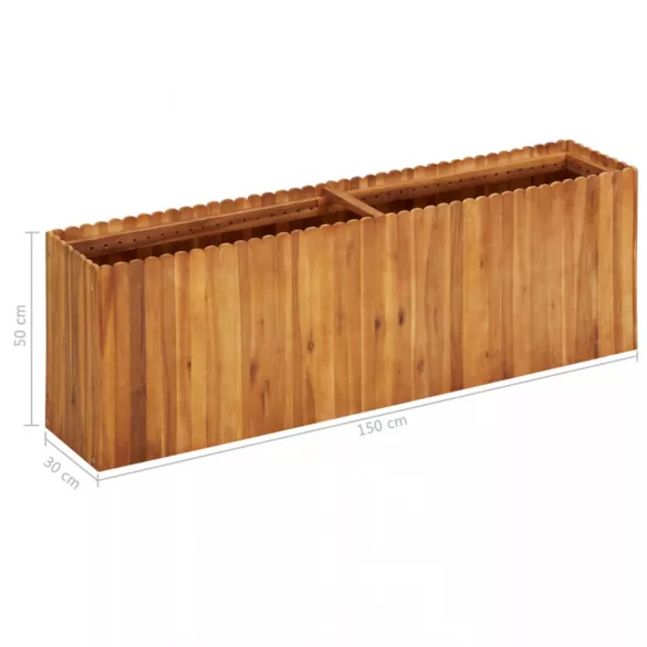 tömör akácfa kerti magaságyás 150 x 30 x 50 cm