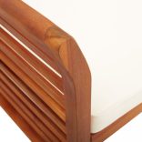 háromszemélyes tömör akácfa kerti pad párnával 150 cm