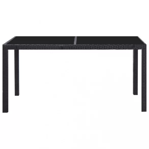7 részes fekete kültéri polyrattan étkezőgarnitúra