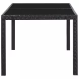 7 részes fekete kültéri polyrattan étkezőgarnitúra