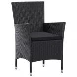 7 részes fekete kültéri polyrattan étkezőgarnitúra