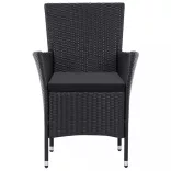 7 részes fekete kültéri polyrattan étkezőgarnitúra