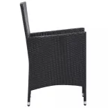 7 részes fekete kültéri polyrattan étkezőgarnitúra