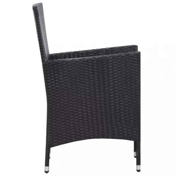 7 részes fekete kültéri polyrattan étkezőgarnitúra