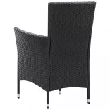 7 részes fekete kültéri polyrattan étkezőgarnitúra