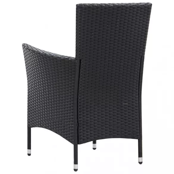 7 részes fekete kültéri polyrattan étkezőgarnitúra