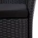 7 részes fekete kültéri polyrattan étkezőgarnitúra
