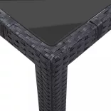 7 részes fekete kültéri polyrattan étkezőgarnitúra