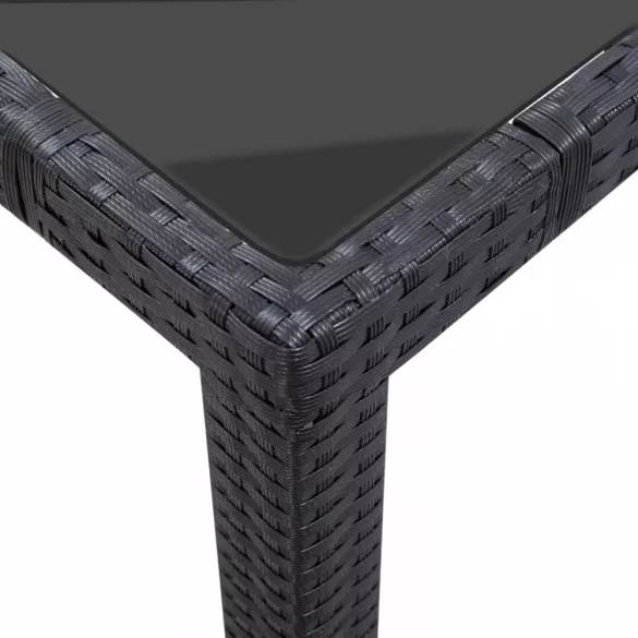 7 részes fekete kültéri polyrattan étkezőgarnitúra