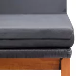 polyrattan és tömör akácfa napozóágy asztallal