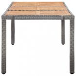 9 részes szürke polyrattan kültéri étkezőgarnitúra párnákkal