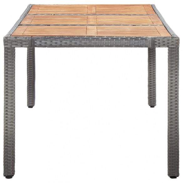 9 részes szürke polyrattan kültéri étkezőgarnitúra párnákkal