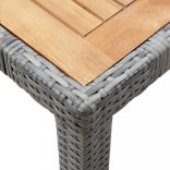 9 részes szürke polyrattan kültéri étkezőgarnitúra párnákkal