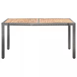 7-részes szürke polyrattan kültéri étkezőgarnitúra párnákkal