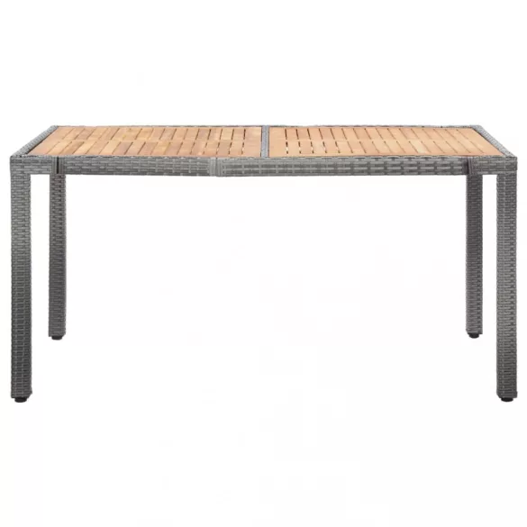 7-részes szürke polyrattan kültéri étkezőgarnitúra párnákkal