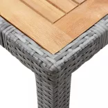 7-részes szürke polyrattan kültéri étkezőgarnitúra párnákkal