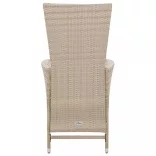 7 részes bézs polyrattan kültéri étkezőszett párnákkal