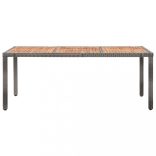 9-részes szürke polyrattan kültéri étkezőgarnitúra párnákkal