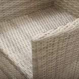 2 db bézs dönthető háttámlás polyrattan kerti szék párnával