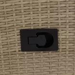 9 részes bézs polyrattan kültéri étkezőszett párnákkal