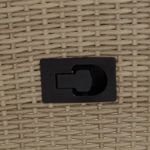 9 részes bézs polyrattan kültéri étkezőszett párnákkal