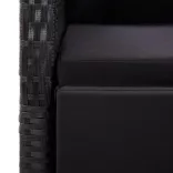 fekete dönthető háttámlás polyrattan kerti szék párnával