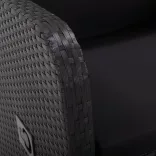 fekete dönthető háttámlás polyrattan kerti szék párnával