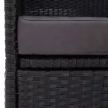 fekete polyrattan kültéri kanapé napellenzővel