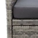 kétszemélyes szürke polyrattan kerti pad teázóasztallal 143 cm