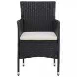 2 db fekete polyrattan kerti szék