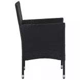 2 db fekete polyrattan kerti szék