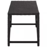 fekete polyrattan kerti pad 120 cm