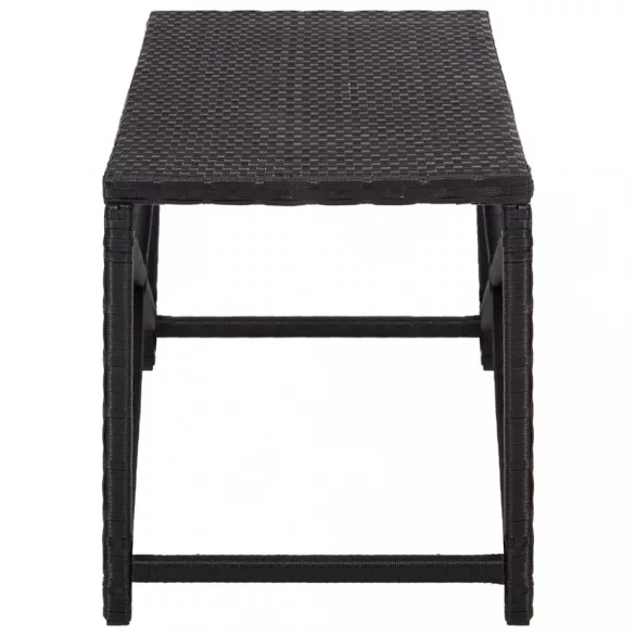fekete polyrattan kerti pad 120 cm
