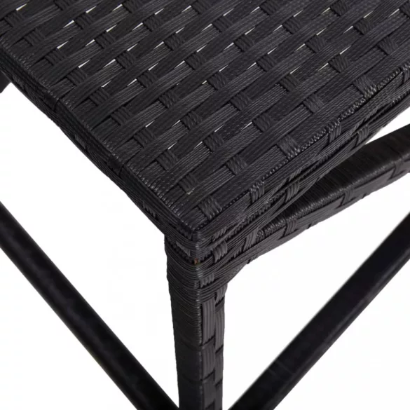 fekete polyrattan kerti pad 120 cm